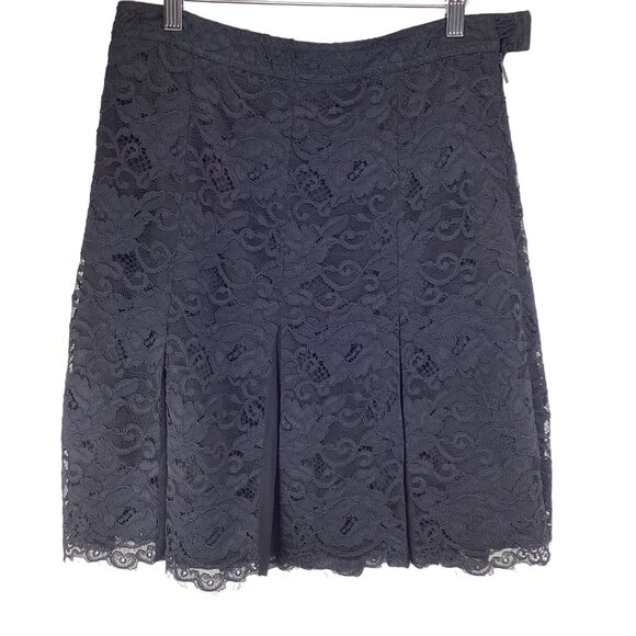 Tory Burch Black Lace A-Line Skirt Size 6 With Pleats & Double‎ Buttons - Picture 7 of 7